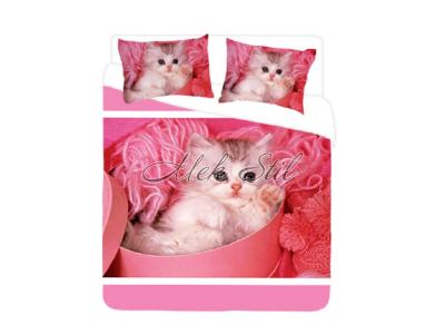 Детска колекция  Детско спално бельо 3D спално бельо - Розово коте